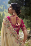Elegant Zimmy Chu Embroidered Saree with Designer Blouse