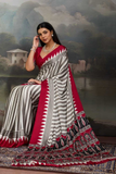Ajrakh Noir Pure Modal Satin Printed Saree
