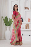 Pink Radiance Chinon Silk Saree