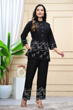 Ladybook Black Grace – Embroidered Kurti Pant Set for Office & Daily Wear