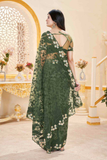 Heavy Butterfly Net Saree with Multi-Thread Embroidery & Stone Work