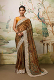 Fendy Soft Net Chikankari Saree with Piping Border & Mono Banglory Blouse