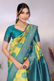 Floral Banarasi Soft Silk All-Over Zari Floral Woven Saree