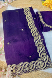 Regal Elegance Purple Silk Saree with Zari and Cutwork Embroidery