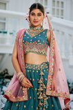 Tissue Embroidered Lehenga Choli with Dupatta