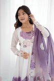 Timeless Onion Pink Floral Printed Organza Silk Anarkali Suit Set - kavyo.in