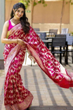 Banarasi Soft Silk Saree with Exclusive Jacquard Zari Weaving