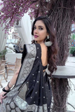 Black Silver Banarasi Soft Silk Silver Zari Woven Saree