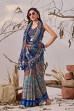 Boho Patola Premium Linen Cotton Digital Print Saree