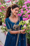 Elephant Motif Vichitra Silk Embroidered Lehenga Choli Set with Dupatta