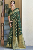 Forest Buti Banarasi Soft Silk Gold Zari Woven Saree