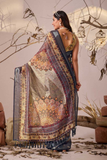 Premium Linen Cotton Saree with Digital Floral & Patola Print Border