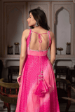 Rani Pink Mirror - Work Faux Georgette Anarkali Set - kavyo.in