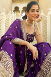 Royal Amethyst Faux Georgette Sharara Suit Set