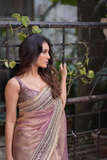 Soft Twill Net Saree with Sequins & Dori Embroidery Work