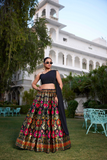 Regal Black Banarasi Silk Zari Weaving Lehenga with Georgette Blouse & Dupatta