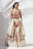 Elegant White Heavy Faux Georgette Embroidered Lehenga Choli with Dupatta