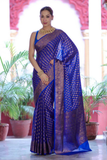 Royal Buti Lichi Silk All-Over Gold Zari Banarasi Saree