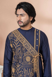 Navy & Ivory Royal Embroidered Men’s Kurta Pajama Set