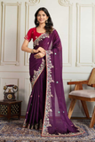 Premium Soft Rangoli Silk Saree with All-Over Embroidery Butta & Piping Border