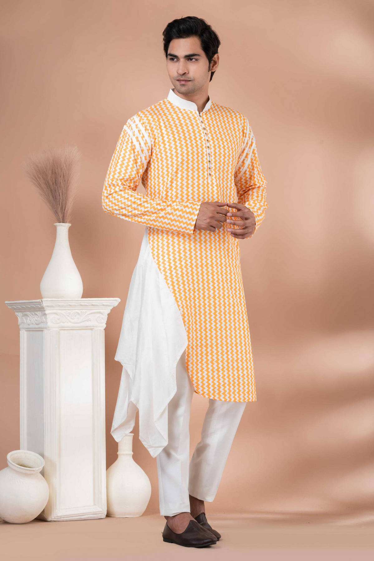 Cotton Printed Men’s Kurta Pajama Set