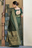 Forest Buti Banarasi Soft Silk Gold Zari Woven Saree