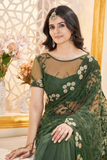 Heavy Butterfly Net Saree with Multi-Thread Embroidery & Stone Work