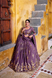 Regal Chocolate Crush Embroidered Lehenga Set