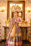 Muslin Cotton Mirror Work Lehenga with Lampi Lace & Dupatta