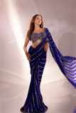 Ishani Royal Blue – Premium Ready-to-Wear Faux Georgette Saree