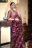 Magenta Kanjivaram Banarasi Silk Saree with Rich Zari Weaving & Jacquard Blouse