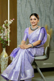 Lavender Banarasi Soft Silk Saree with Jacquard Border