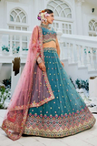 Tissue Embroidered Lehenga Choli with Dupatta