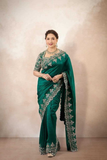 Madhuri Dixit-Inspired Rangoli Silk Saree with Heavy Sequin Embroidery