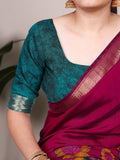 Red Viscose Chanderi Saree
