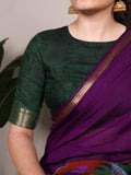 Purple Viscose Chanderi Saree