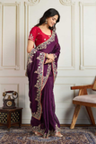 Premium Soft Rangoli Silk Saree with All-Over Embroidery Butta & Piping Border