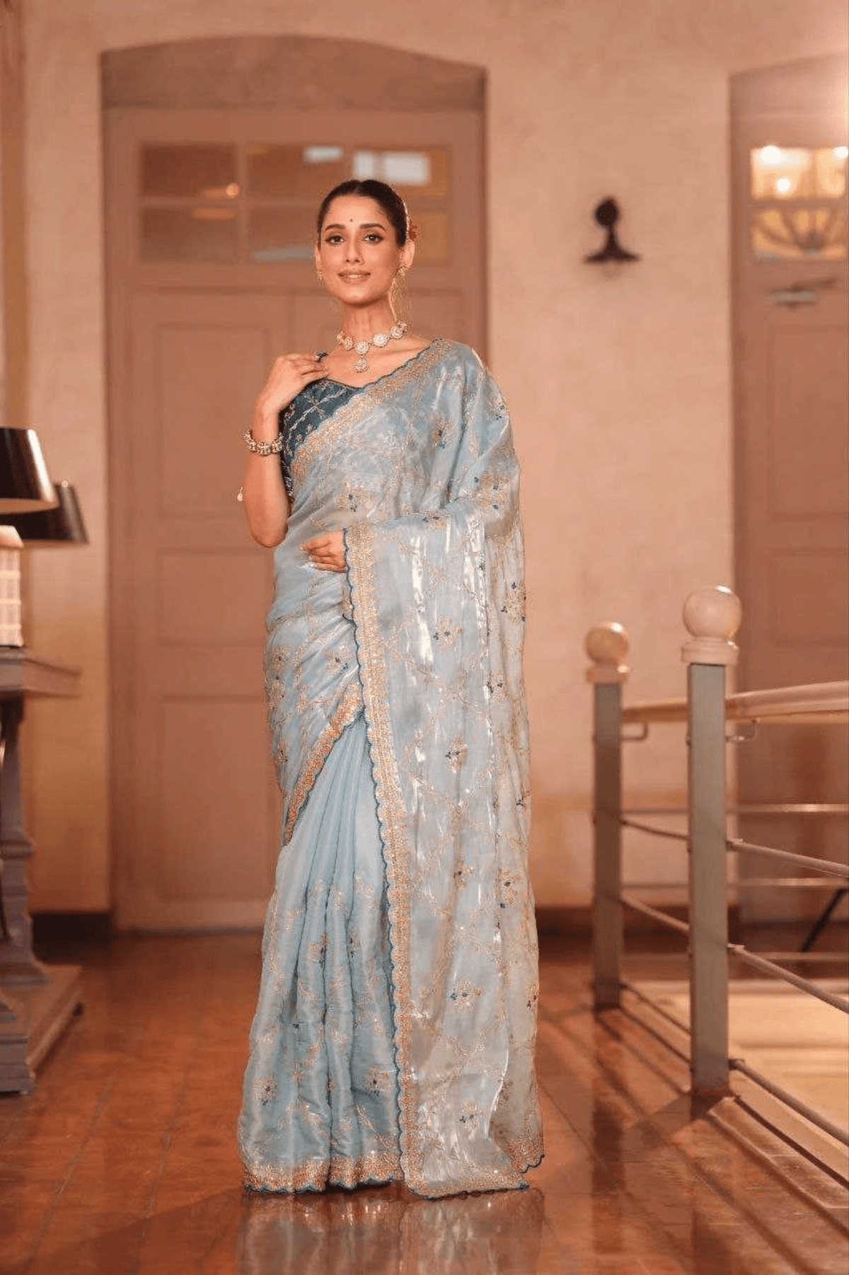 Nayara Elegance Pure Soft Zimmy Chu Silk Saree with Embroidered Blouse - kavyo.in