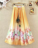 Golden Blossom Silk Skirt