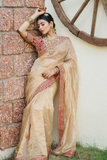 Premium Saree with Sequin Butti, Jati Dori Work & Embroidered Lace Border