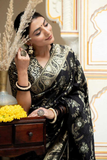 Black Kanjivaram Banarasi Silk Saree with Rich Zari Weaving & Jacquard Blouse