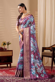 Mauve Garden Soft Lichi Silk Saree