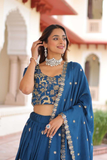 Rajwadi Heritage Vichitra Silk Embroidered Lehenga Choli Set with Dupatta