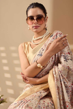 Soft Lichi Silk Saree with Luxurious Golden Zari Border