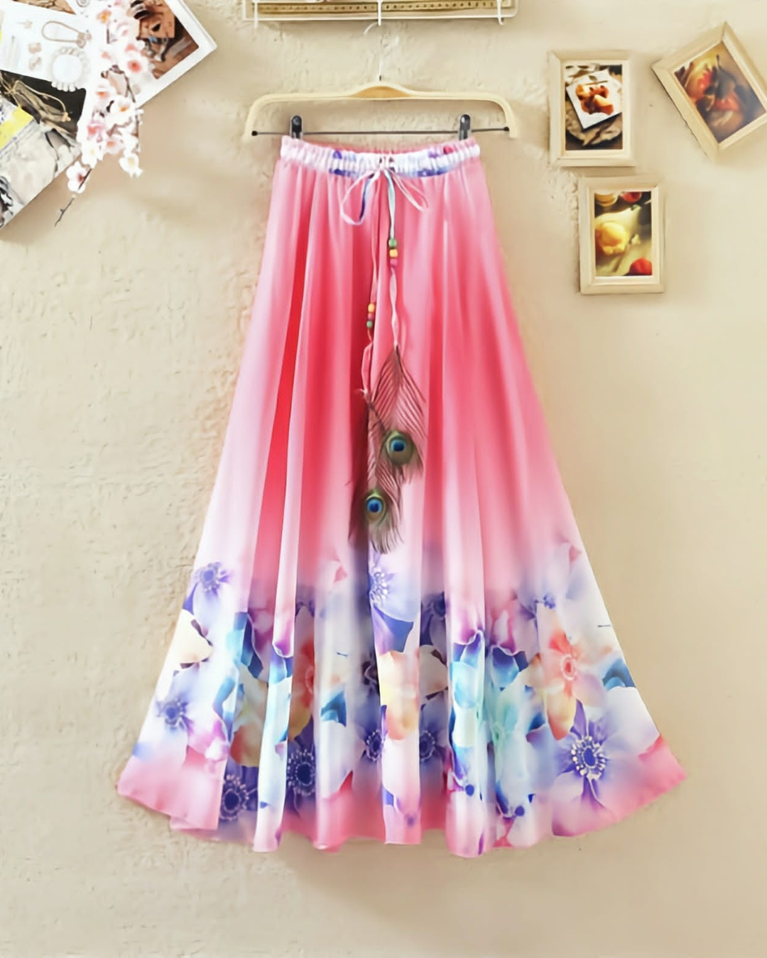 Blush Blossom Silk Skirt