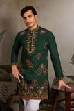 Dark Green Embroidered Kurta Set