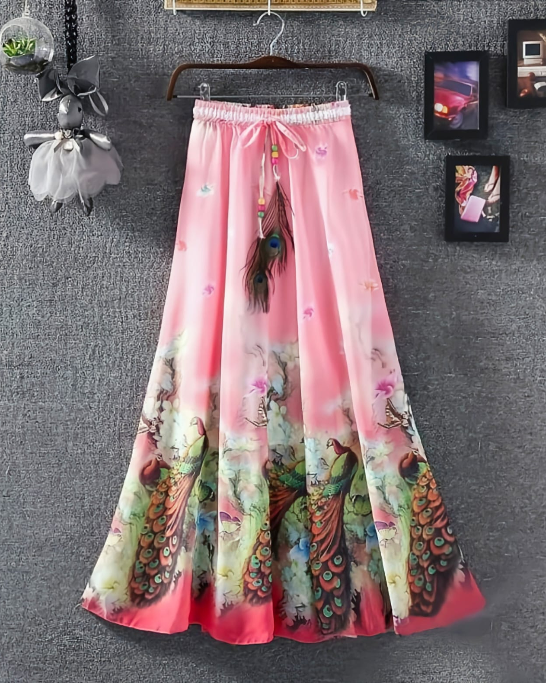 Royal Peacock Silk Skirt