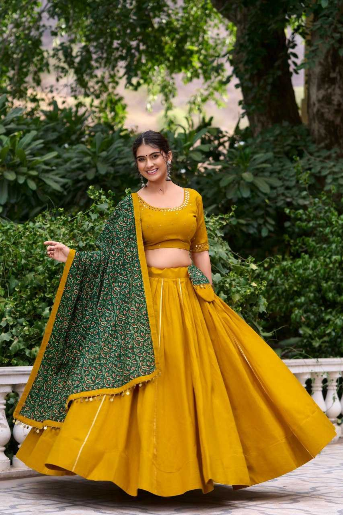 Ethnic Charm Cotton Navratri Lehenga Set