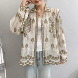 Heritage Bloom Embroidered Cotton Top- Olive