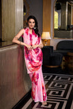Light Pink Satin Glow Printed Silk Saree